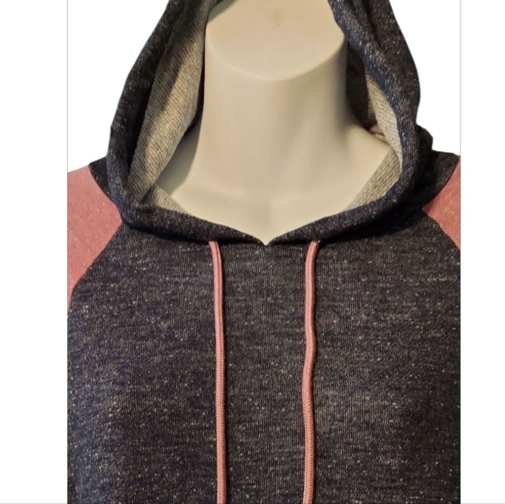 NWT Motherhood Pink and Blue Heather Colorblock Hoodie ~sz S Maternity - Picture 4 of 5